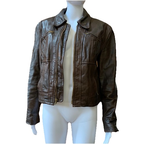 Vtg lesco brown leather - lesco, moto