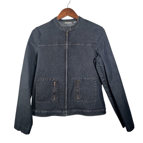 Halogen blue denim moto jacket - blue,